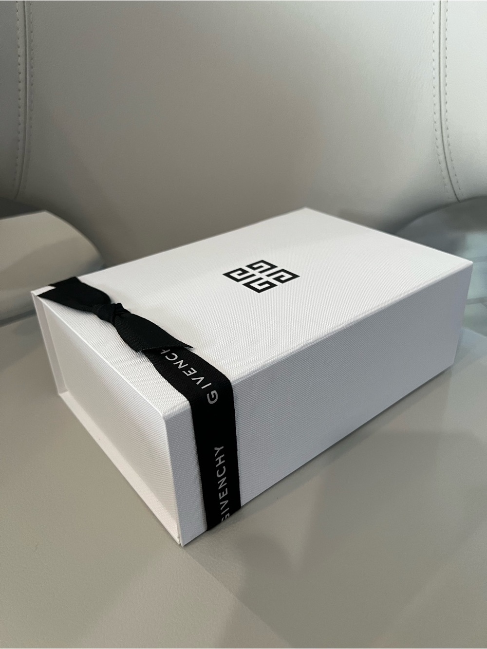 Givenchy Box Gift Box + Ribbon + Tissue  8.5 x 5.5 x 3”White